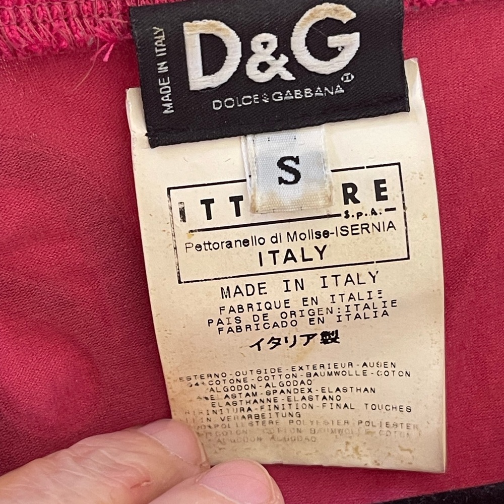 VINTAGE DOLCE & GABBANA Pink braided tie TOP - Picture 9 of 12